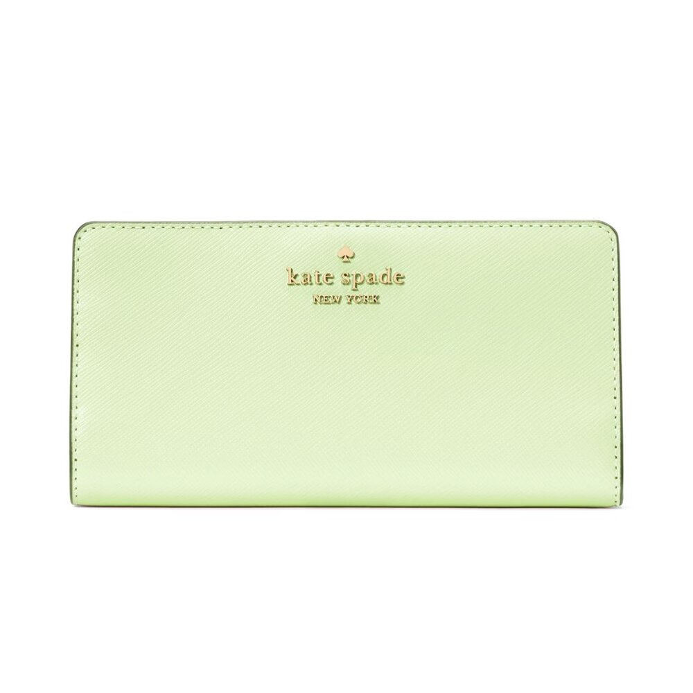 New Kate Spade Madison Large Slim Bifold Matcha Latte